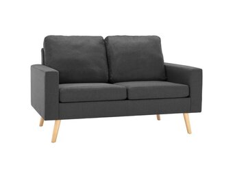 vidaXL Tweezitsbank Stof Donkergrijs - 35% Korting!