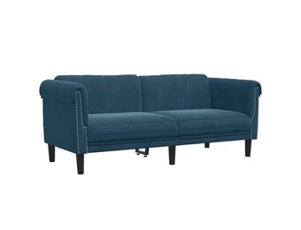 vidaXL 2-zitsbank Fluweel Blauw | Nu 30% Korting