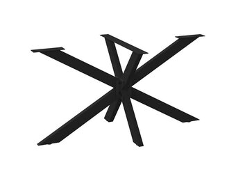 vidaXL Eettafelpoot Spider: Staal Zwart - 150x78 cm - 55% Korting!