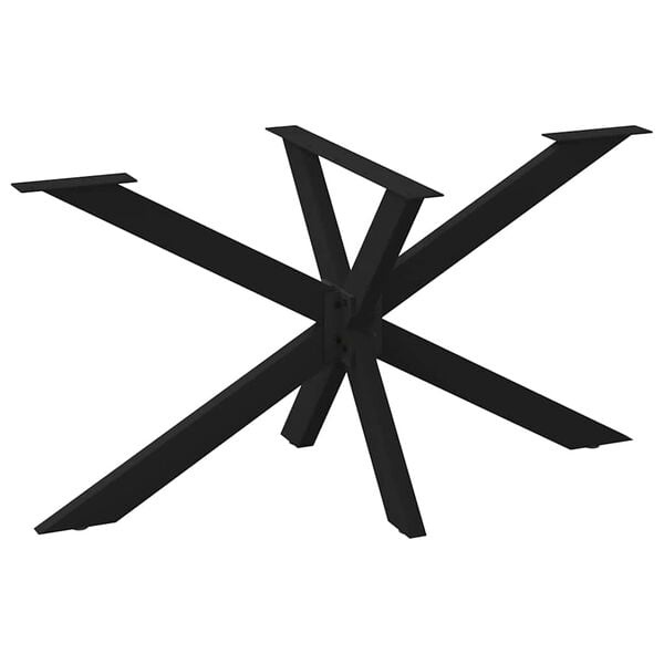 vidaXL Eettafelpoot Spider: Staal Zwart - 150x78 cm - 55% Korting!