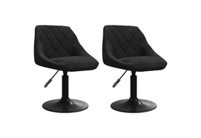 vidaXL Draaibare Eetkamerstoelen Fluweel Zwart (2 st.) - 30% Korting