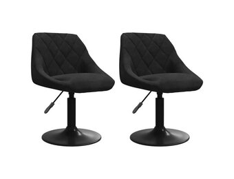 vidaXL Draaibare Eetkamerstoelen Fluweel Zwart (2 st.) - 30% Korting