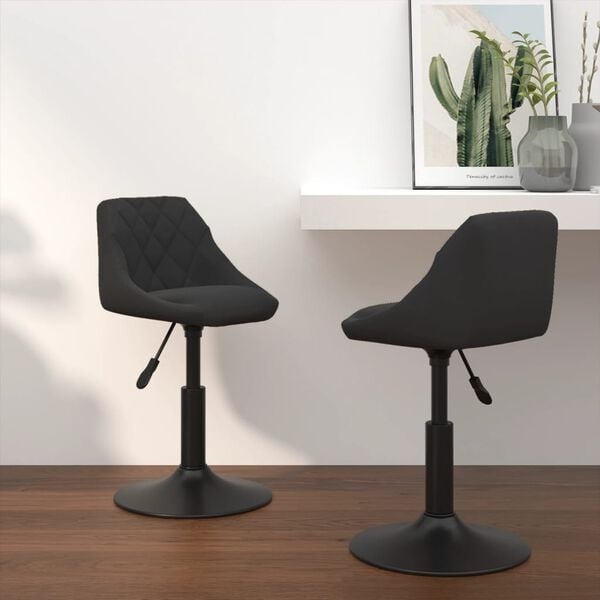 vidaXL Draaibare Eetkamerstoelen Fluweel Zwart (2 st.) - 30% Korting