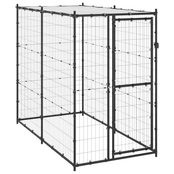 vidaXL Hondenkennel Outdoor - 110x220x180 cm Staal - 55% Korting!