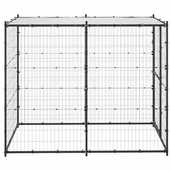 vidaXL Hondenkennel Outdoor - 110x220x180 cm Staal - 55% Korting!