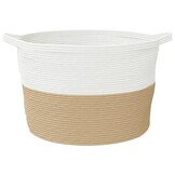 vidaXL Wasmand Ø 60x36 cm - Katoen Beige/Wit | 62% Korting