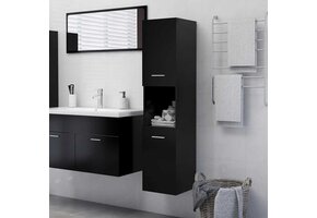 vidaXL Badkamerkast Zwart (30x30x130cm) - 55% Korting!