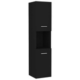 vidaXL Badkamerkast Zwart (30x30x130cm) - 55% Korting!