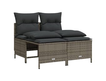 vidaXL Loungeset 4-delig, poly rattan grijs - 30% korting!