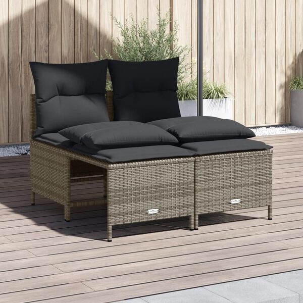 vidaXL Loungeset 4-delig, poly rattan grijs - 30% korting!