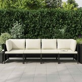 VidaXL Tuinbank 4-zits Poly Rattan Zwart - 35% Korting!