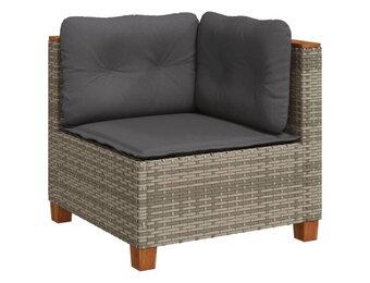 vidaXL Tuinhoekbank Poly Rattan Grijs - 30% Korting