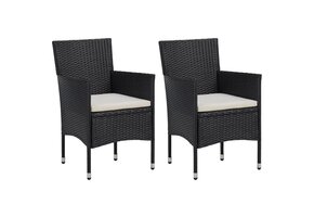 vidaXL Tuinstoelen Poly Rattan Zwart - 30% Korting!