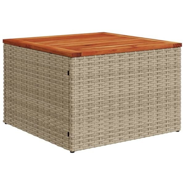 vidaXL Tuintafel (30% Korting) - Poly rattan & Acaciahout Beige