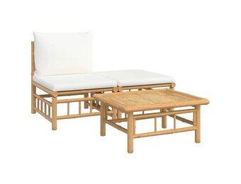 vidaXL 3-delige Loungeset Bamboe - 30% Korting!