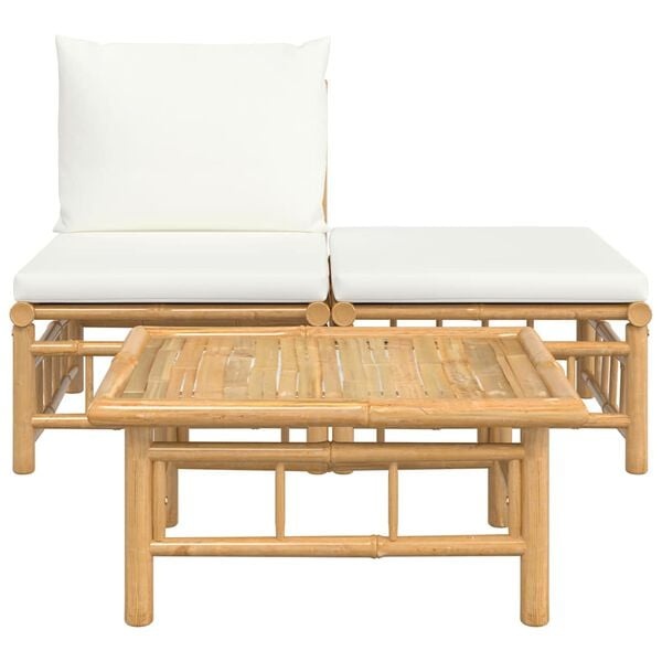 vidaXL 3-delige Loungeset Bamboe - 30% Korting!