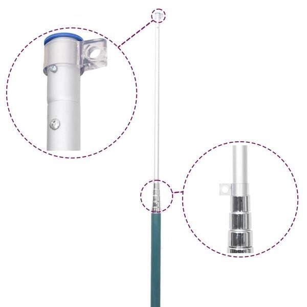 vidaXL Telescopische Vlaggenmast 5,55m Aluminium Zilverkleurig - 55% Korting!