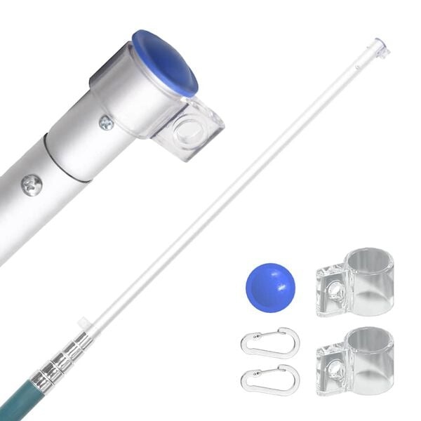 vidaXL Telescopische Vlaggenmast 5,55m Aluminium Zilverkleurig - 55% Korting!