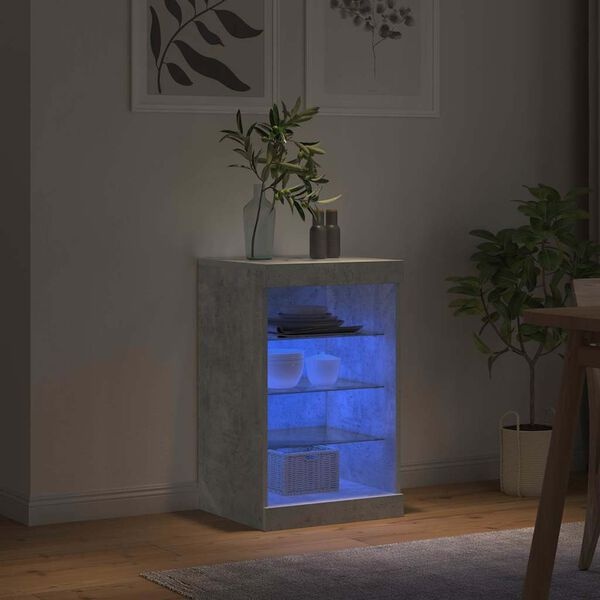 vidaXL Dressoir met LED: betongrijs | 30% Korting