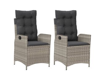 vidaXL Tuinstoelen 2 st. verstelbaar met kussens | 35% korting