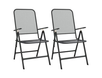 vidaXL Tuinstoelen (2 st.) Metaalgaas Antraciet - 30% Korting!