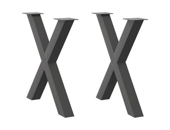 VidaXL Eettafelpoten 2 st X-vorm 80x73 cm Staal Antraciet - 55% Korting