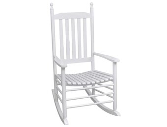 vidaXL Schommelstoel Hout Wit - Ongebruikt - 30% Korting!