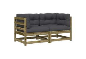 vidaXL Hoekbanken 2 st met kussens - 30% korting!