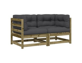 vidaXL Hoekbanken 2 st met kussens - 30% korting!