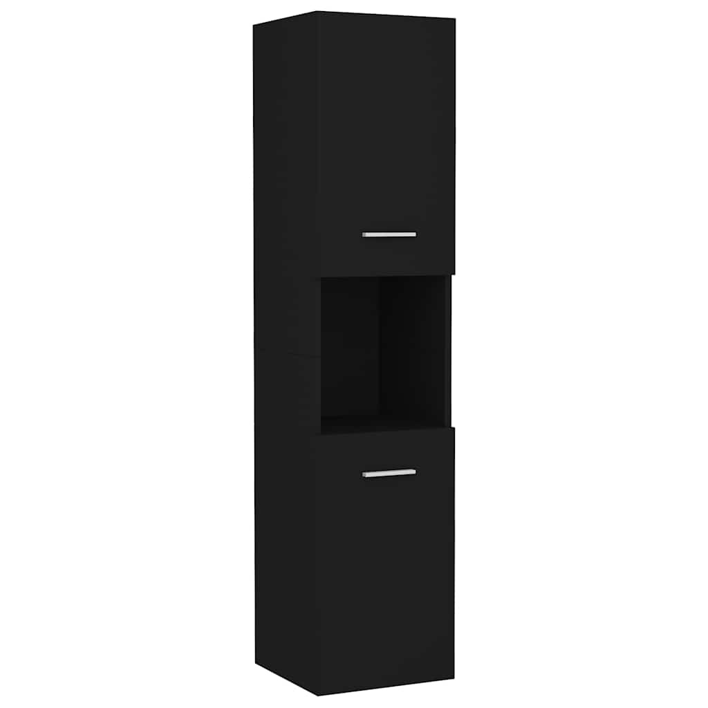 vidaXL Badkamerkast Zwart Bewerkt Hout - 55% Korting!