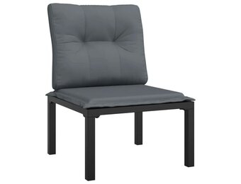 VidaXL Tuinstoel Poly Rattan Zwart/Grijs - 35% Korting