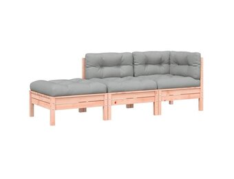 vidaXL Tuinbank 2-zits met kussens & voetenbank - 35% Korting