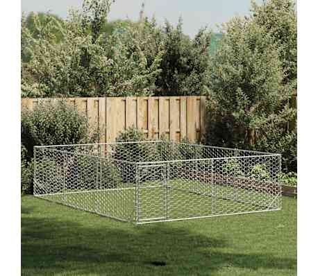 vidaXL Hondenkennel Buiten 3x4m Gegalvaniseerd Staal - 30% Korting!
