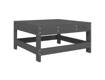 vidaXL Tuinvoetenbank massief grenenhout grijs