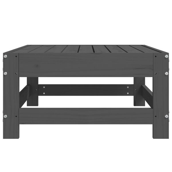 vidaXL Tuinvoetenbank massief grenenhout grijs