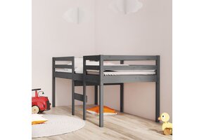 vidaXL Hoogslaper massief grenenhout grijs 75x190 cm