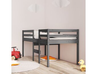 vidaXL Hoogslaper massief grenenhout grijs 75x190 cm