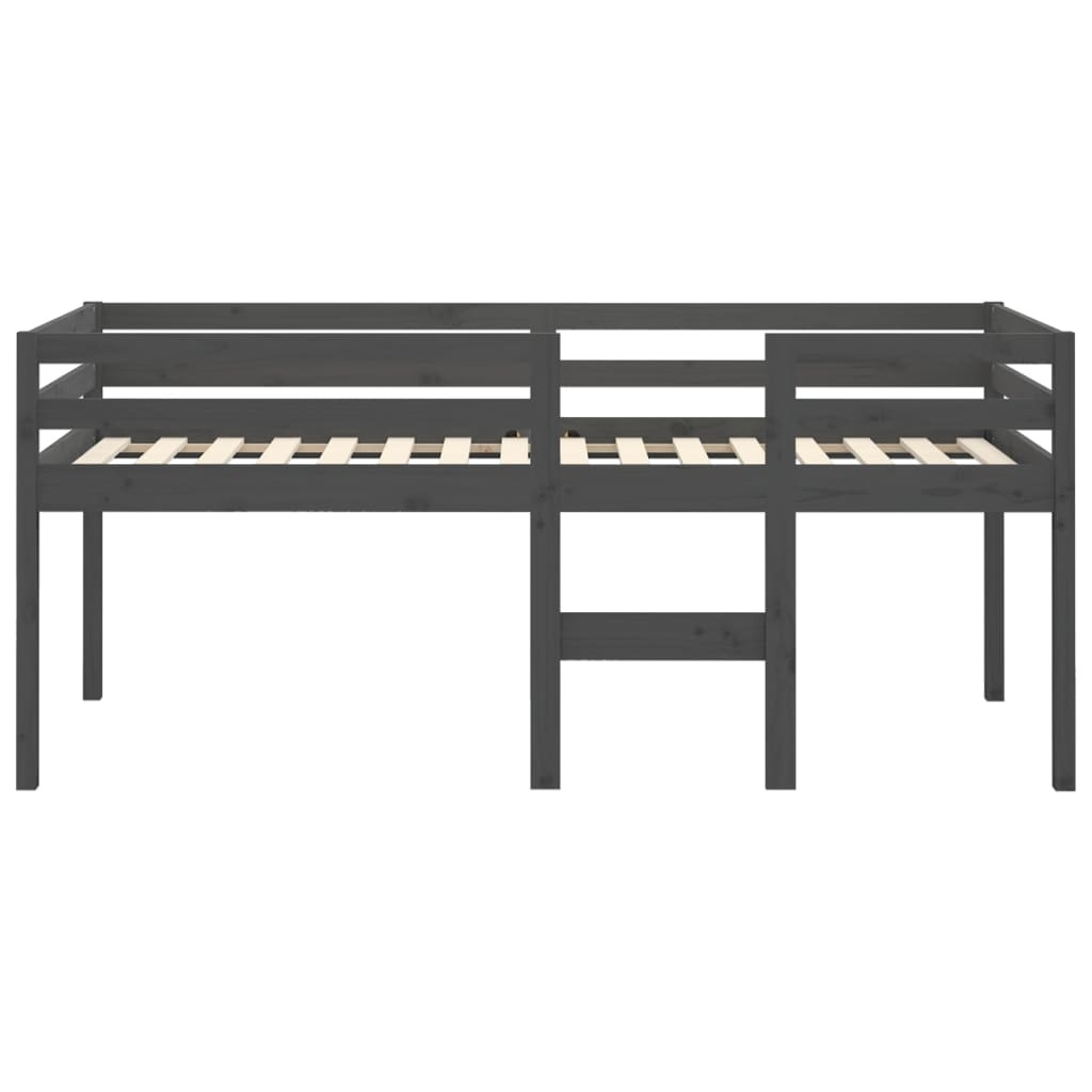 vidaXL Hoogslaper massief grenenhout grijs 75x190 cm