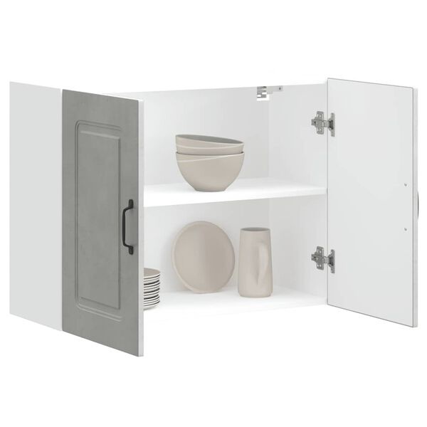 vidaXL Keukenwandkast Kalmar bewerkt hout betongrijs