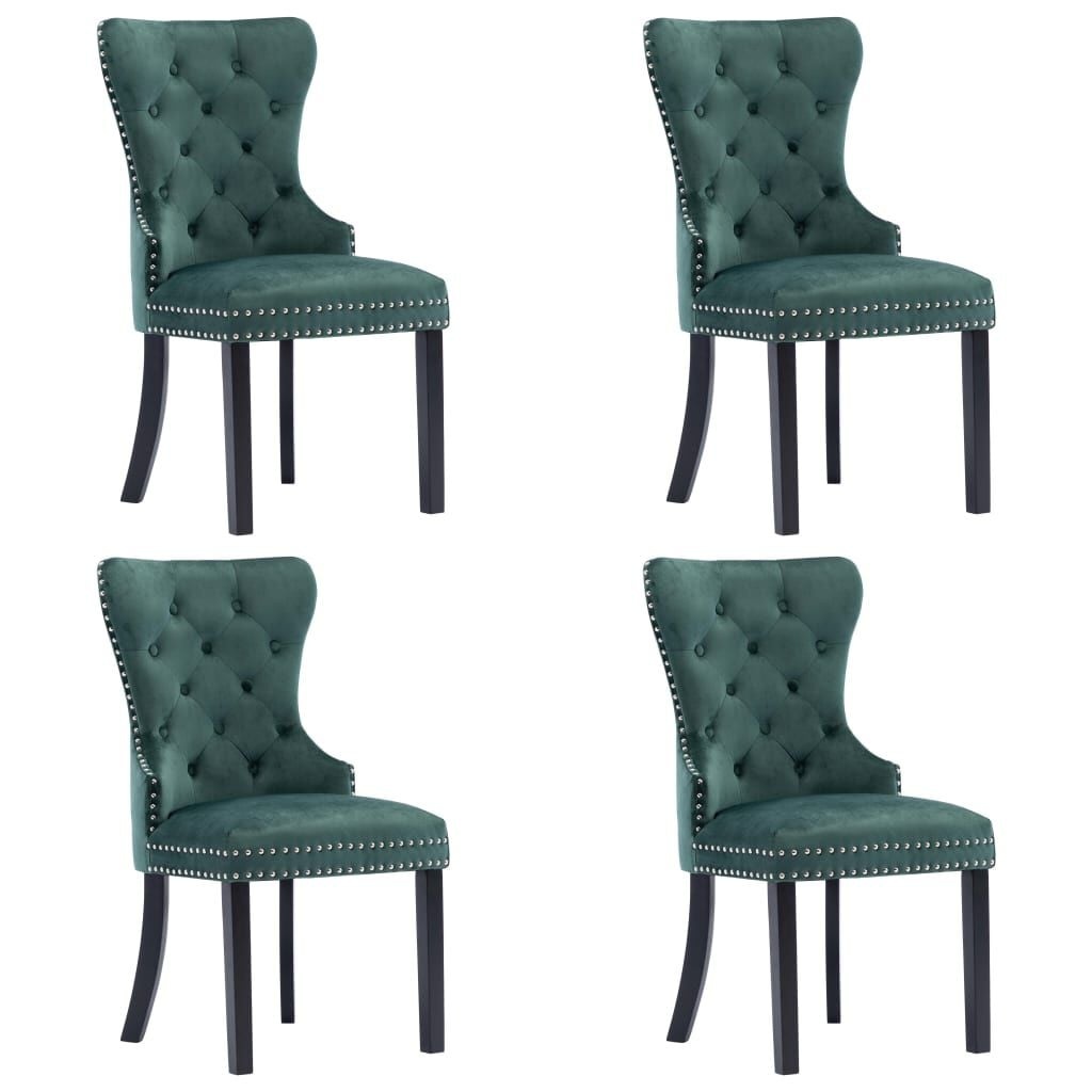 vidaXL Eetkamerstoelen: 2x Fluweel, Donkergroen - 37% Korting!