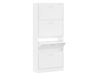 vidaXL Schoenenkast Hoogglans Wit - 63x24x147 cm - 60% Korting!