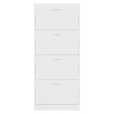 vidaXL Schoenenkast Hoogglans Wit - 63x24x147 cm - 60% Korting!