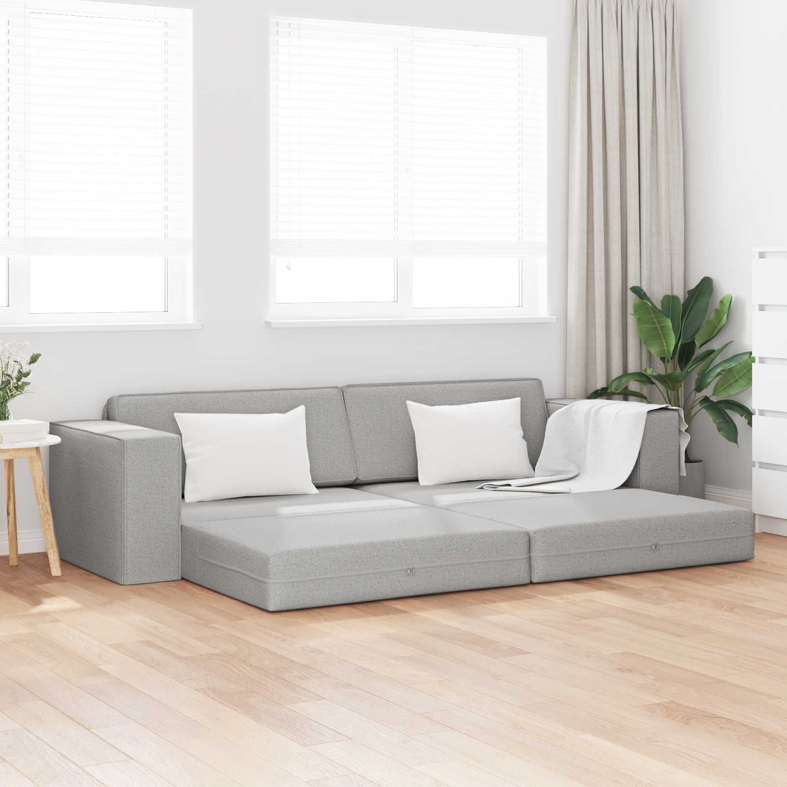 vidaXL Vloersofa Bed Wolken grijs - 60% Korting
