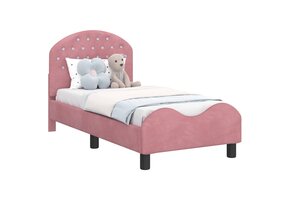 vidaXL Peuterbedframe Roze Fluweel 70x140cm - 42% Korting!