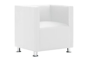 vidaXL Fauteuil Kubus Kunstleer Wit | 41% Korting