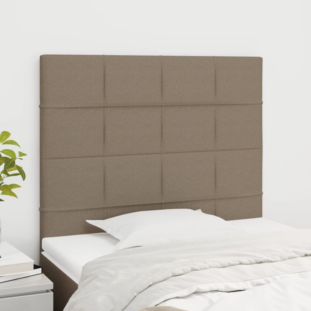 vidaXL Hoofdborden 2 st 90x5x78/88 cm Stof Taupe - 60% Korting!