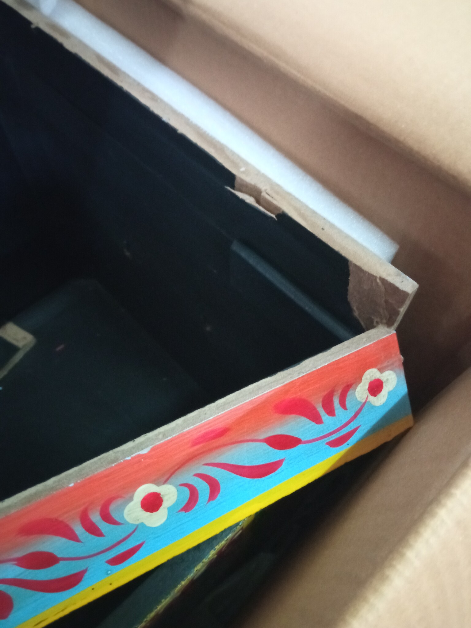 vidaXL Opbergbox Mangohout Handgeschilderd - 60% Korting!