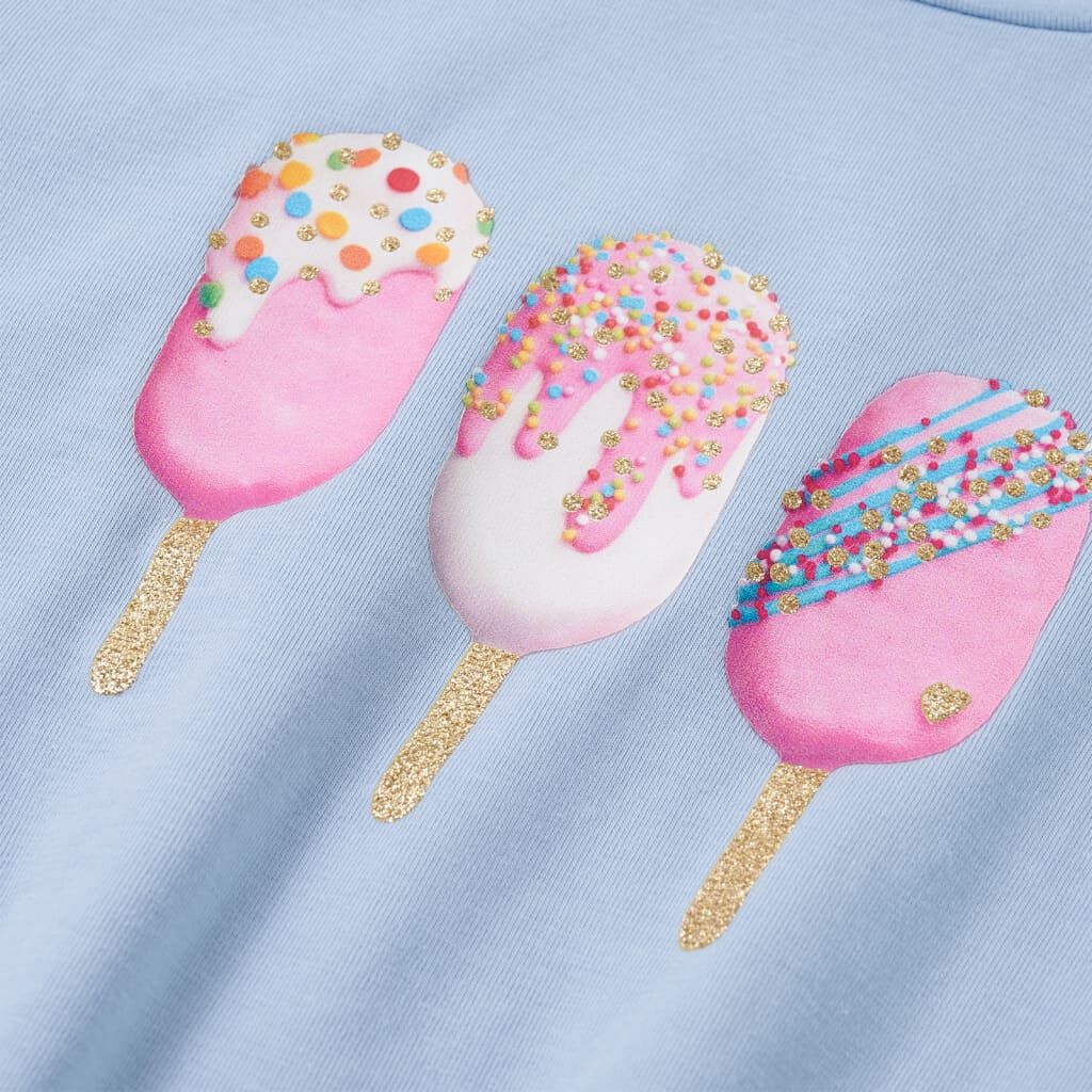 Kindershirt Blauw IJsjes - Maat 104 - 35% Korting!