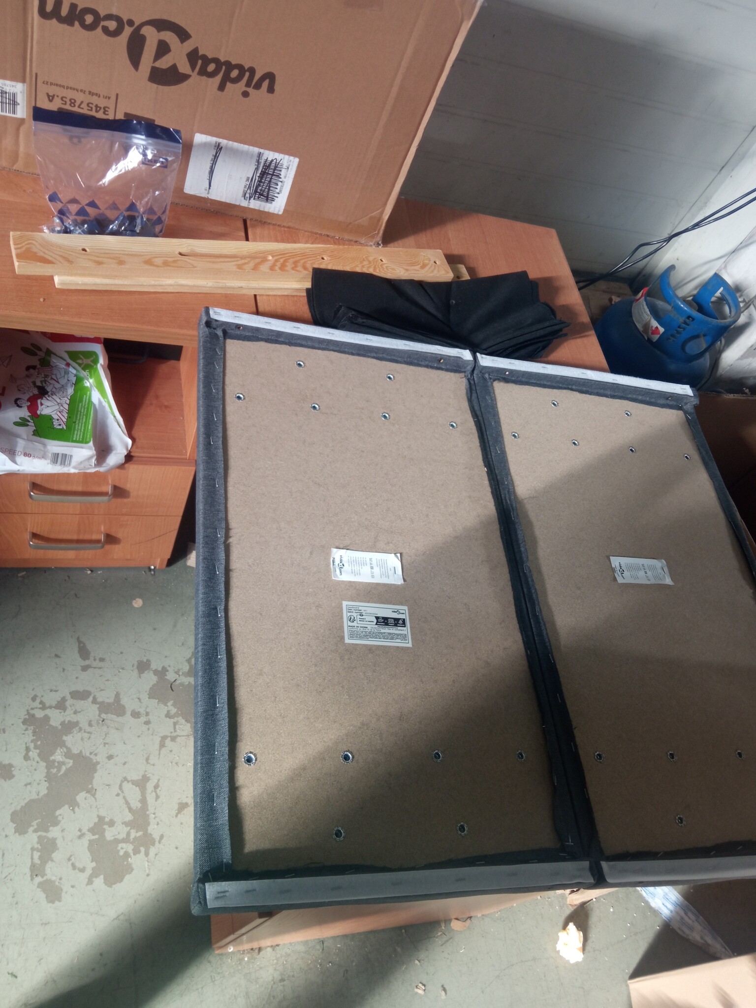 vidaXL Hoofdborden (2 st.) - 60% Korting - Donkergrijs Stof