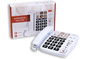 Swissvoice X1110 Wit Huistelefoon - 37% Korting - Ideaal voor Slechthorenden/Zien